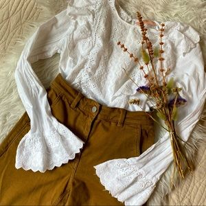 🌸 adorable white zara prairie blouse 🌸